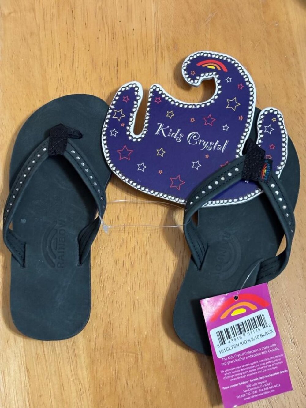 Rainbow Thin Strap Sandals Swarovski Crystals Premier Brown Only Kids 9-10